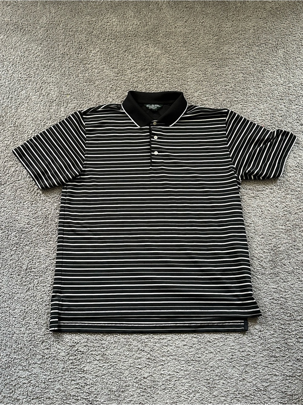 Brooks Brothers Country Club Prosport Classic Black & White Polo Shirt - Men